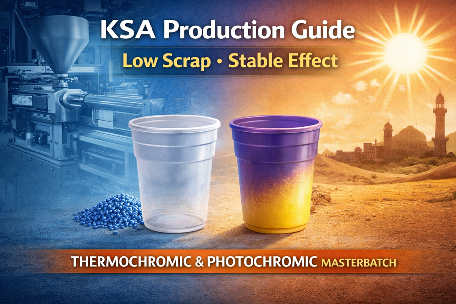 Saudi Arabia Injection Molding Production Guide: How to Run Color-Changing Masterbatch Without Scrap (Thermochromic & Photochromic)